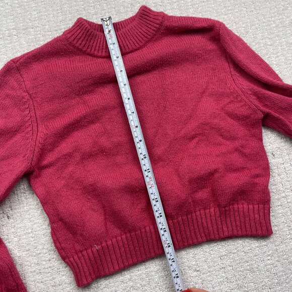 Lot x2 Garage Knit Cozy Sweater Pullover Wom S Beige / Pink Cropped Long Sleeve - Picture 11 of 14
